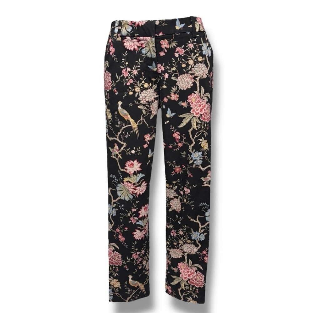 GP & J BAKER x H&M Floral & Bird Pattern Flat Front Ankle Length Trousers
